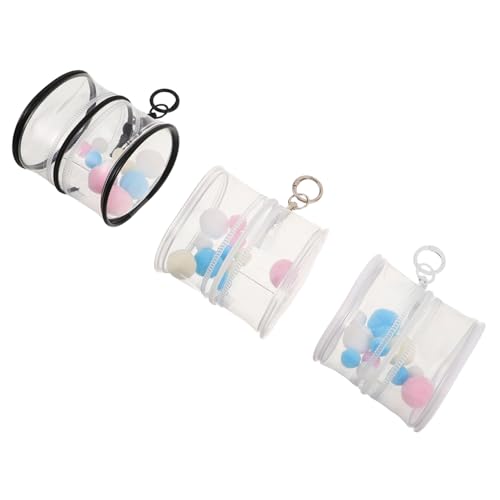 Milisten 3 Stück Teiliges Transparentes PVC Display für Sammelfiguren Tragbare Aufbewahrungstaschen mit Schlüsselanhänger und Plüschbällen Hängender Organizer für Figuren von Milisten