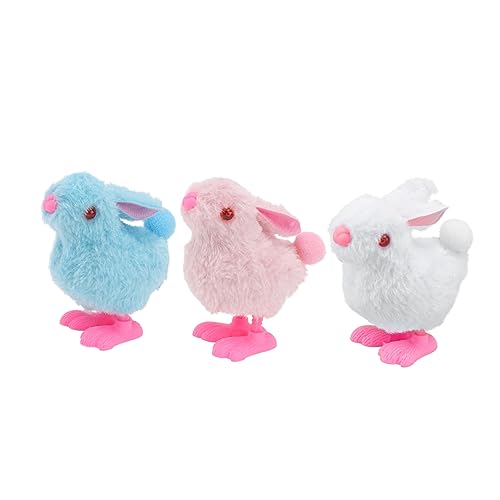 Milisten 3 Stück Teiliges Wind Up Plüsch Kaninchen Niedliche Weiche Puppen mit Sicherer Farblich Sortiert Kuschelige Plüschtiere für Sammler Zufällige Farbe Zufällige Farbe von Milisten