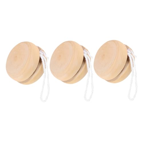 Milisten 3 Stück Unlackierte Holz Yo Yo Bälle DIY Bastelspielzeug Party Holzspielzeug Kreative Dekoration für Erwachsene von Milisten