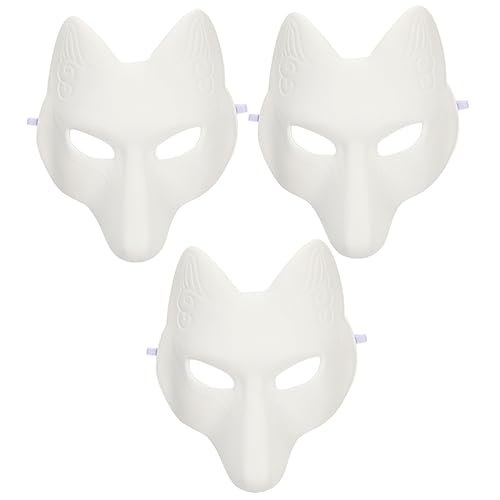 Milisten 3 Stück Weiße Fuchs Masken zum Bemalen Leere DIY Tiermasken für Halloween Party Requisiten Unbemalte Kostüm Masken für Kreativität und Cosplay Erwachsene Milisten 3 Stück Weiße Fuchs Masken zum Bemalen Leere DIY Tiermasken für Halloween Party Requisiten Unbemalte Kostüm Masken für Kreativität und Cosplay Erwachsene von Milisten