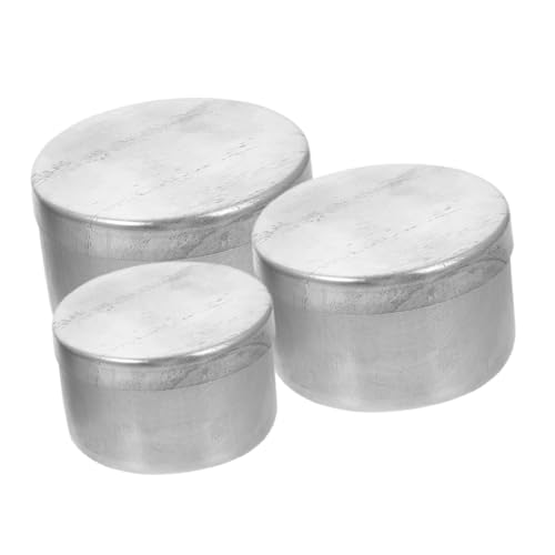 Milisten 3 Stück kleine Dosen mit Deckel Probenentnahmedose Bodenprobenbehälter Aluminiumprobenbehälter Vorratsdose aus Aluminium Aluminiumbehälter mit Deckel Aluminiumlegierung Silver von Milisten