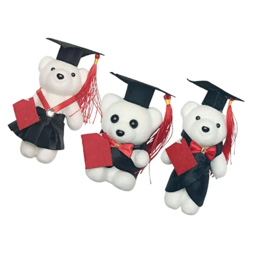 Milisten 3 Stücke Dr. Bärenpuppe Bär Der Abschlusssaison Tierpuppe Abschlusssaison Geschmückter Bär Zum Abschluss High-School-abschlussbär Geschenkbär Plüsch von Milisten