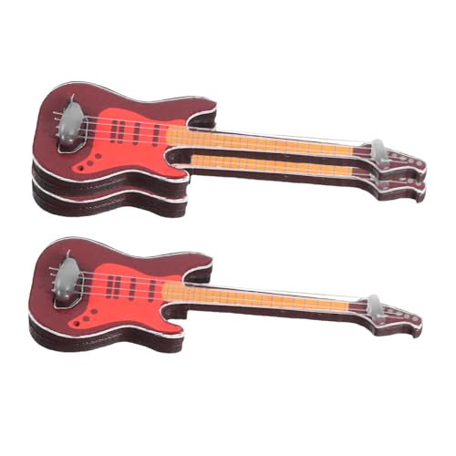 Milisten 3 Stücke Mini-gitarrenmodell Miniatur Gitarre Miniatur-puppenhausgitarre Klein Musikinstrumentenmodell Miniaturmodell Einer E-Gitarre Simulation Gitarre Hölzern Yellow von Milisten