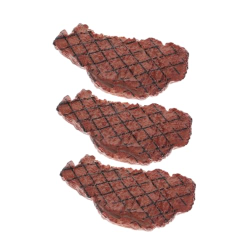 MILISTEN 3stücke Realistische Fake Steak Modelle Künstliche Fleisch Dekoration Für Küchen Und Restaurants Hochwertige Sichere Nachbildung Für Gastronomie Und Ausstellungen von Milisten