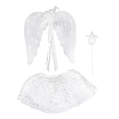 Milisten 3-Teiliges Set DREI-teiliger Satz kurzer Rock Zauberstab Fee-Cosplay Cosplay -Kostüm Märchenkostüm Engel-Cosplay Engelsflügel Engel verkleiden Sich Feder Weiß Milisten 3-Teiliges Set DREI-teiliger Satz kurzer Rock Zauberstab Fee-Cosplay Cosplay -Kostüm Märchenkostüm Engel-Cosplay Engelsflügel Engel verkleiden Sich Feder Weiß von Milisten