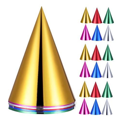 Milisten 30 Stück Farbenfrohe Partyhüte Kegelhüte für Folienkegelpartyhüte Kegelpartyhut für Mütze zum Kindergeburtstag Mehrfarbige kleine Partyhüte Kinderpartyhüte Papier von Milisten