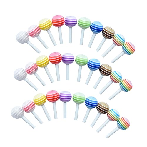 Milisten 30 Stück Simulation Lollipop Kleine Lollipop Sticks Mini Lollipops Puppenhaus Lollipops Bulk Mini Zeug Miniatur Saugnäpfe Kleines Modell Minis Kunststoff Zufällige Farbe von Milisten