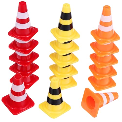 Milisten 30 Stück Teiliges Mini Bunte Kleine Verkehrszeichen Lernspielzeug Frühe Verkehrserziehung Sichere Kunststoffkegel für Spielstraße und Straßensperren von Milisten