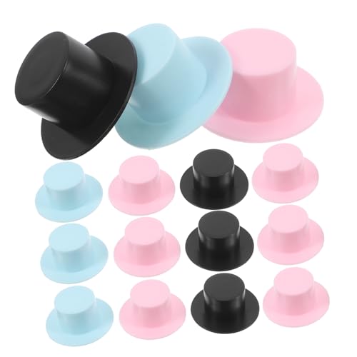 Milisten 30 Stück Teiliges Mini Clown Hüte Kunststoff Miniatur Zylinderhüte Schwarz Himmelblau Rosa für Puppen Weihnachtsdeko Party Bühnenauftritte Vielseitig Verwendbar von Milisten