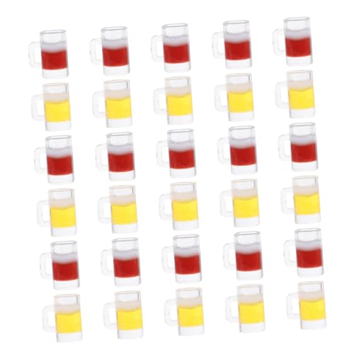 Milisten 30 Stück Teiliges Miniatur Bierbecher aus Klarem Harz Realistische Miniatur Biergläser für Puppenhaus Dekoration Fotorequisiten und Kreative Tischdeko Vielseitige Trinkgefäße von Milisten