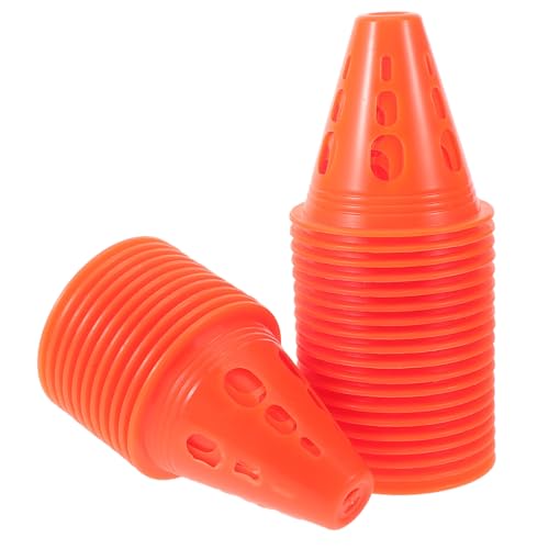 Milisten 30 Stück Teiliges Trainingshütchen Leichtem Kunststoff Windfest und Stapelbar Bunte Markierungskegel für Inline Skate Rollschuh Sporttraining im Innen Außenbereich von Milisten