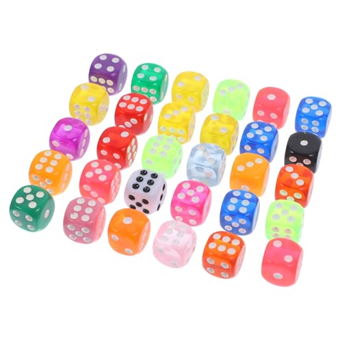 Milisten 30 Stück Teiliges Transparente Resin Würfel Bunte Spielwürfel für Brettspiele Party Zubehör Leicht und Robust für Zuhause Bar und Feiern Milisten 30 Stück Teiliges Transparente Resin Würfel Bunte Spielwürfel für Brettspiele Party Zubehör Leicht und Robust für Zuhause Bar und Feiern von Milisten