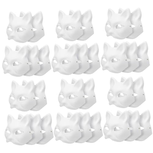 Milisten 30Stücke DIY Katzenmasken Weiße Papiermasken zum Selbergestalten für Halloween und Maskerade Gummiband für Kreative Bastel Requisiten für Kunstprojekte Milisten 30Stücke DIY Katzenmasken Weiße Papiermasken zum Selbergestalten für Halloween und Maskerade Gummiband für Kreative Bastel Requisiten für Kunstprojekte von Milisten