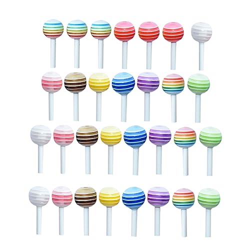 Milisten 30Stücke Mini Lollipop Modell Fake Lutscher Für Puppenhaus Dekorationen Realistische Schmuckstücke Für DIY Und Mini Zubehör von Milisten