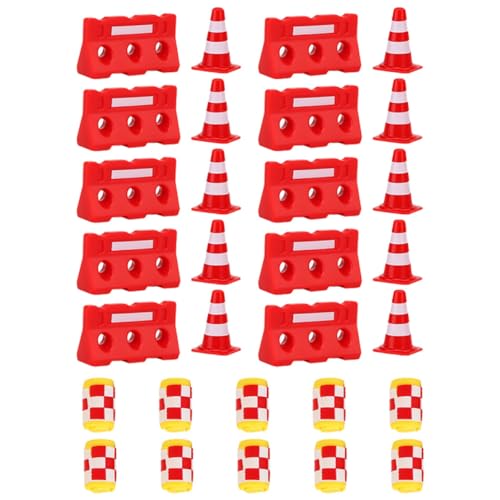 Milisten 30Stücke Mini Verkehrskegel Spielzeugset Simulations Straßensperren und Verkehrszeichen für Roten Kegeln Roten Absperrungen und Gelben Warnmarkierungen Milisten 30Stücke Mini Verkehrskegel Spielzeugset Simulations Straßensperren und Verkehrszeichen für Roten Kegeln Roten Absperrungen und Gelben Warnmarkierungen von Milisten