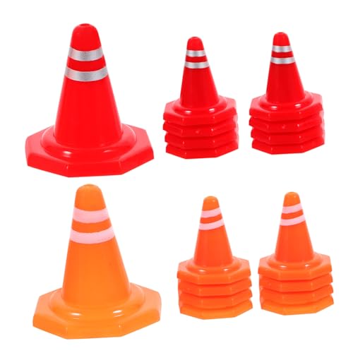 Milisten 30Stücke Verkehrskegel Sicherheitskegel für DIY für Kreative Verkehrsszenen und Frühkindliche Verkehrserziehung Zubehör für Sandtische und Spielplätze von Milisten