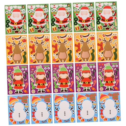 Milisten 32 Blatt Puzzle-Aufkleber für kinderpuzzle Puzzle weihnachtsoblaten weihnachtspräsent Weihnachts oblaten dekorative Aufkleber Weihnachtskinderaufkleber Kindergeschenk von Milisten
