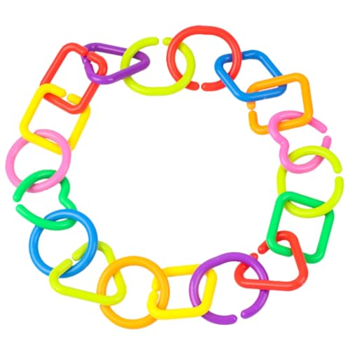 Milisten 35 Stück Teiliges Ring Spielset Geometrische Kettenglieder und Lernspielzeug Feinmotorik zum Befestigen an Kinderwagen Kinderbett und Hochstuhl Farbenfrohes Junge Mädchen von Milisten