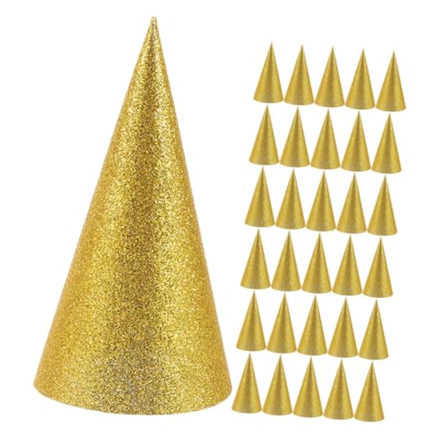 Milisten 36 Stück Teiliges Kindergeburtstag Partyhüte Tragbare Papierschirme Gold Kreative Deko für Geburtstagsfeiern Lustige Kopfbedeckungen für Erwachsene von Milisten