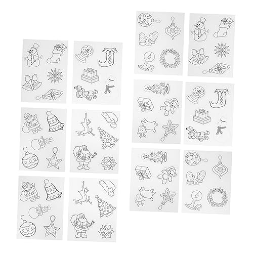 Milisten 36 Teiliges Weihnachtsschrumpfblätter mit Weihnachtsmotiven Hitzeaktivierbar Robust und Bruchfest für DIY Schlüsselanhänger Schmuck und Festliche Bastelprojekte von Milisten