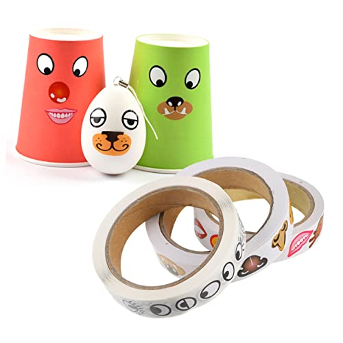 Milisten 3Rollen Selbstklebende Augen Nase und Mund Sticker für Kreative DIY Bastelmaterialien für Lustige Gesichter für Kunstprojekte und Collagen von Milisten