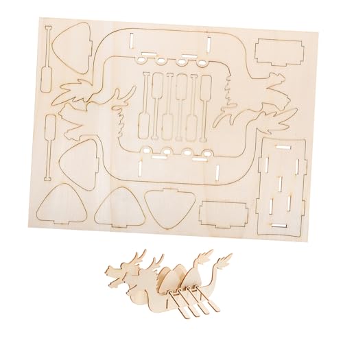 Milisten 3Sätze DIY Holz Drachenboot Puzzle Für Lernspielzeug Mit Graffiti Kreatives Bastelspielzeug Feinmotorik Und Kreativität Für Jahren von Milisten