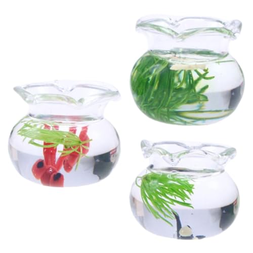 Milisten 3Stücke Aquarium Dekorationen Realistische Fischschalen Für Puppenhaus Und Diorama Für Mikrohaus Landschafts DIY Und Perfektes Zubehör von Milisten