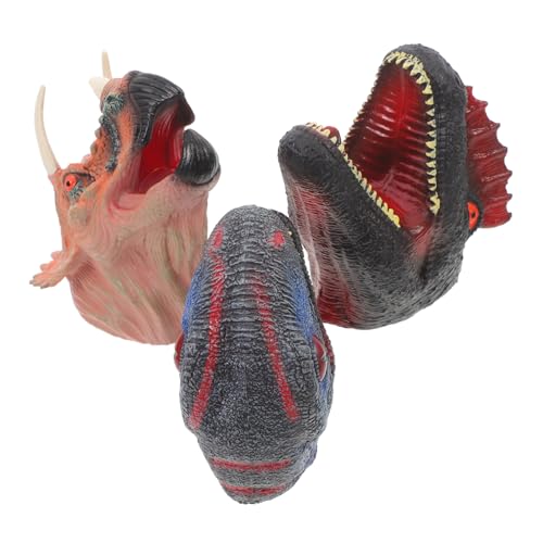 Milisten 3Stücke Dinosaurier Handpuppen Bewegliche Mund Puppen Für Geschichtenerzähler Für Kreative Aufführungen Triceratops Dreadnoughtus von Milisten