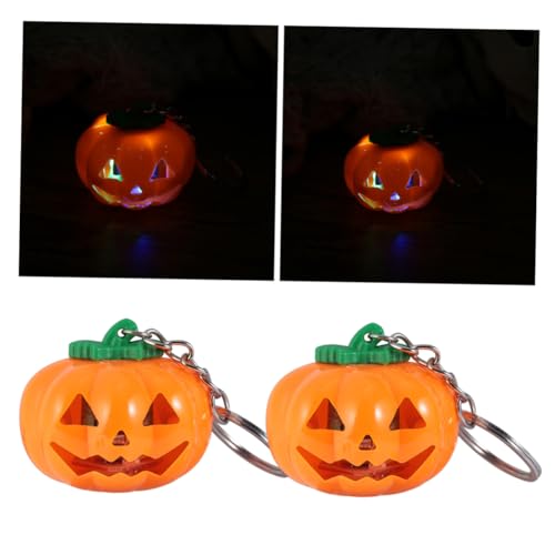 Milisten 3Stücke Halloween Kürbis LED Schlüsselanhänger Leuchtende Deko Für Schlüssel Und Rucksäcke Orangefarbener Schlüsselring Mit Batterie von Milisten