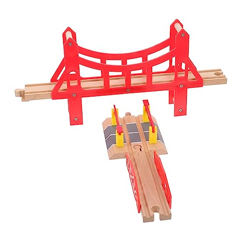 Milisten 3Stücke Holz Zugbrücken Zubehör für Eisenbahnen Erweiterungsset für Kreative Spielwelten für Jahren Sicher und Langlebig aus Hochwertigem Holz Gefertigt von Milisten