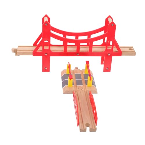 Milisten 3Stücke Holzbahn Spurbrücken Für Erweiterungszubehör Für Eisenbahnen Großer Und Kleiner Brücke Für Kleinkinder Und Vorschulkinder von Milisten