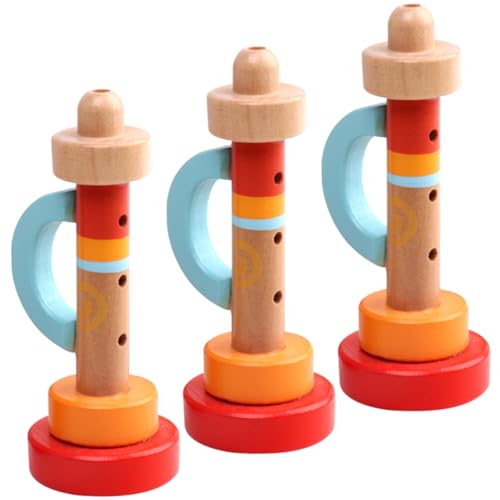 Milisten 3Stücke Holzspielzeug Trompete Für Tragbares Musikinstrument Für Lustige Kinderspiele Kleine Musiker Und Kreative Spielstunden von Milisten