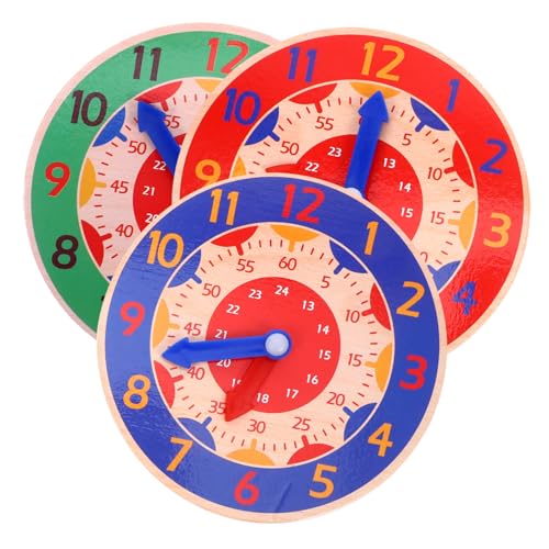 Milisten 3stücke Teiliges Lernspielzeug Für Junge Mädchen Holz-Uhr Für Zeitverständnis Farben Und Zahlen Pädagogisches Spielzeug Für Kleinkinder Für Zu Kindergeburtstagen Und Milisten 3stücke Teiliges Lernspielzeug Für Junge Mädchen Holz-Uhr Für Zeitverständnis Farben Und Zahlen Pädagogisches Spielzeug Für Kleinkinder Für Zu Kindergeburtstagen Und von Milisten