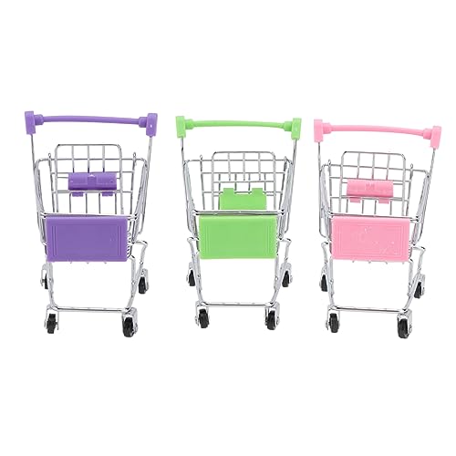 Milisten 3Stücke Mini Einkaufswagen Teiliges Rollenspielwagen Für Galvanik Und Grün Schreibtischzubehör Und Kreative Spiele Aus Gefertigt von Milisten
