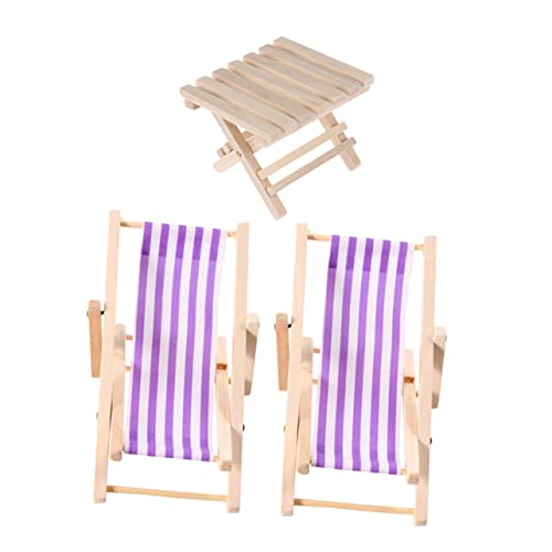 Milisten 3Stücke Mini Lounge Sessel Teiliges Puppenhaus Zubehör mit Strandstuhl Modellen Farblich Abgestimmte Mini Dekoration für Kreative für Puppenhaus Deko von Milisten