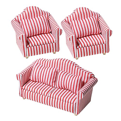 Milisten 3Stücke Miniatursofa Teilig Dekoratives Modell im Streifen Design für Puppenhaus für Wohnzimmer Dekoration DIY und Langlebige Materialien Milisten 3Stücke Miniatursofa Teilig Dekoratives Modell im Streifen Design für Puppenhaus für Wohnzimmer Dekoration DIY und Langlebige Materialien von Milisten