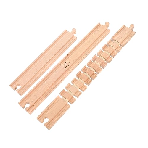 Milisten 3stücke Teiliges Holz-Eisenbahn-schienen Junge Mädchen Multifunktionale Schadstofffreie Holzschienen Für Kreatives Spiel Und Sichere Anwendung Aus Gebogenen Und Geraden Schienen von Milisten