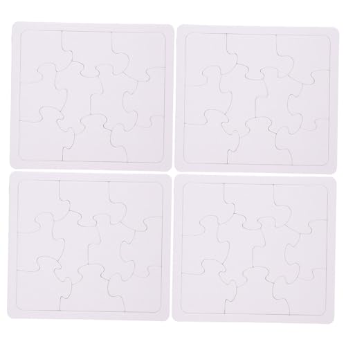 Milisten 4 Blätter Ausmalen Und Einfügen Weiß Zum Lackieren Leeres Puzzle- Zeichne Leere Rätsel Fertige Leere Rätsel An Leere Puzzles Selber Machen Papier von Milisten