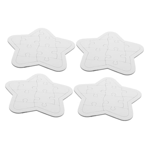 Milisten 4 Blätter Ausmalen Und Einfügen Zeichenrätsel Puzzlespielzeug Leeres Puzzle- Puzzle-rohlinge Zeichne Leere Rätsel DIY -Handwerk DIY-rätsel Papier von Milisten
