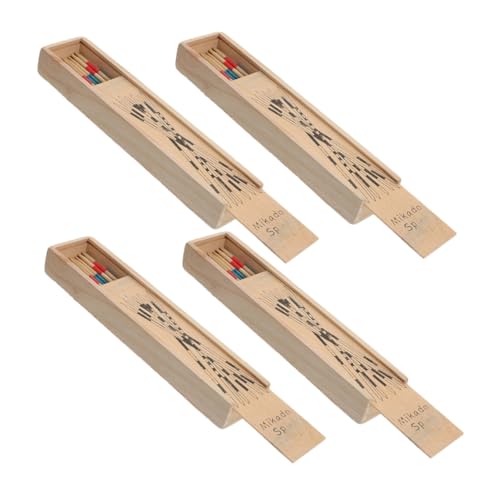 Milisten 4 Boxen Holz Pick Up für Interaktives Familienspiel Fördert Soziale Interaktion und Motorische Fähigkeiten für Spieleabende und von Milisten