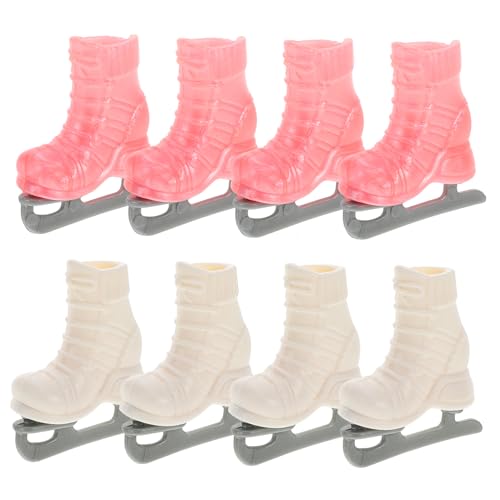 Milisten 4 Paare Mini Rollschuhe für Puppen Niedliche Mini Rollschuhe für Puppen Robustes und Lebendiges Design zum Dekorieren von Puppenhäusern für Kreatives von Milisten