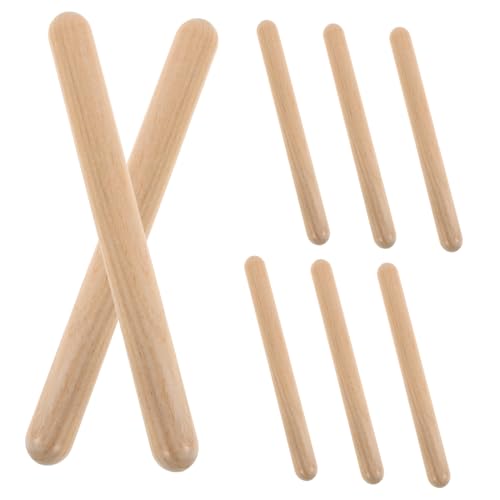 Milisten 4 Paare Schlagzeug Claves Musikinstrument Trommelstöcke Musikstöcke Rhythmus-Sticks Fitness-Rhythmus-Stick Holz Khaki Milisten 4 Paare Schlagzeug Claves Musikinstrument Trommelstöcke Musikstöcke Rhythmus-Sticks Fitness-Rhythmus-Stick Holz Khaki von Milisten