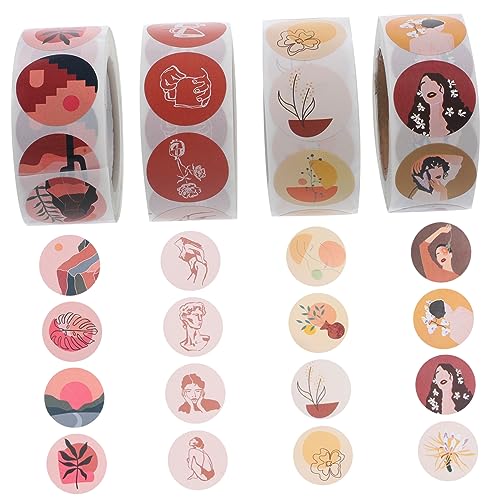 Milisten 4 Rollen Cartoon Aufkleber Selbstklebend für Scrapbooking DIY Bastelprojekte Vielseitige Designs für Tagebuch und Geschenkdekoration Gemischte von Milisten