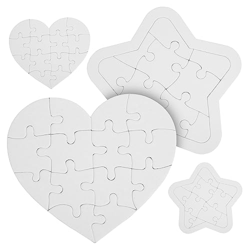Milisten 4 Sätze Blanko Puzzle zum Ausmalen Teile Herz und Sternform für Kreative Bastelprojekte für DIY Fans aus Hochwertigem Starkem Milisten 4 Sätze Blanko Puzzle zum Ausmalen Teile Herz und Sternform für Kreative Bastelprojekte für DIY Fans aus Hochwertigem Starkem von Milisten