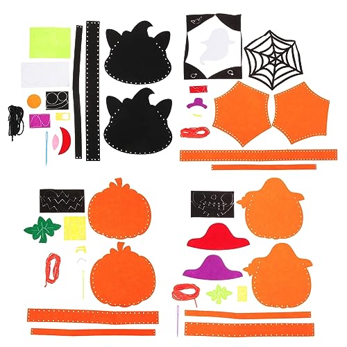 Milisten 4 Sätze Halloween Süßigkeiten Taschen Diy Treat Bags für Halloween Party Wiederverwendbare Goodie Bags Geschenkverpackung für Snacks und Deko von Milisten
