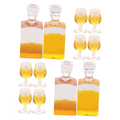 Milisten 4 Sätze Miniatur Weinflaschen aus Harz Realistische Miniaturflaschen für Puppenhaus Dekoration Handbemalte Mini Weinflaschen Zubehör für Miniaturhaus und von Milisten