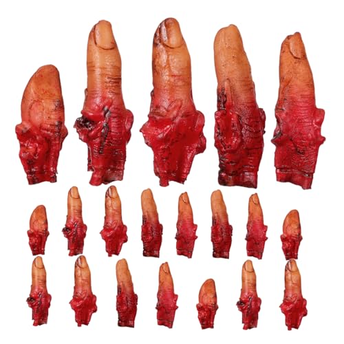Milisten 4 Sätze Realistische Abgetrennte Blutige Finger Halloween Deko Blutige Fingerglieder Fake Körperteile Für Gruselige Halloween Party Requisiten Und Haunted House Zubehör von Milisten