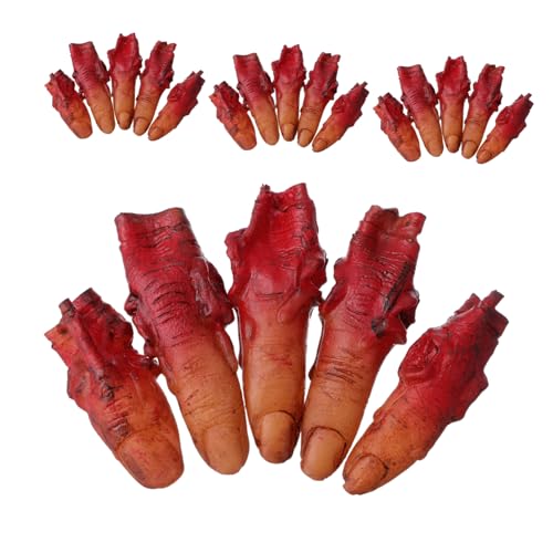 Milisten 4 Sätze Realistische Kunststoff Abgetrennte Finger Hand Requisiten für Gruselige Halloween Kostüm Party Prank und Spukhaus Dekoration Milisten 4 Sätze Realistische Kunststoff Abgetrennte Finger Hand Requisiten für Gruselige Halloween Kostüm Party Prank und Spukhaus Dekoration von Milisten