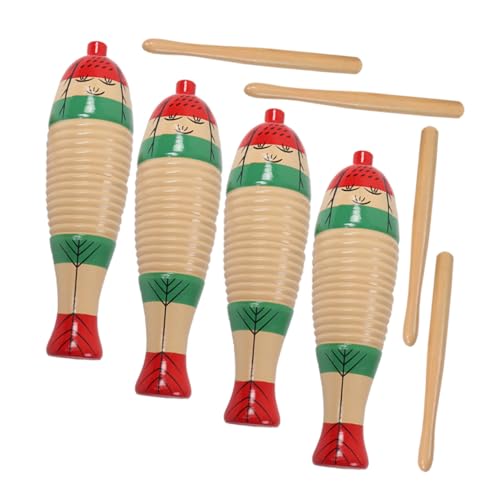 Milisten 4 Sätze Teiliges Holz Percussion Abs klangblock und Rhythmusstäben Robuste für Kleinkinder Klarer Klang Sicher und Langlebig Fördert Rhythmusgefühl und Melodienentwicklung von Milisten