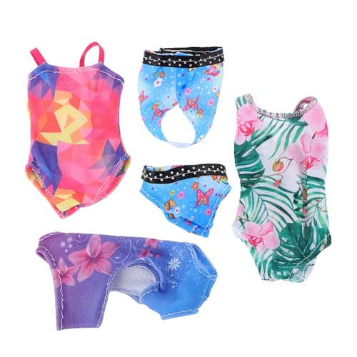 Milisten 4 Sätze Teiliges Puppen sommerkostüm mit Bunten Badeanzügen und Bikinis Vielseitig Kombinierbar Langlebige Materialien Passend für Puppen für Strand Spielspaß von Milisten